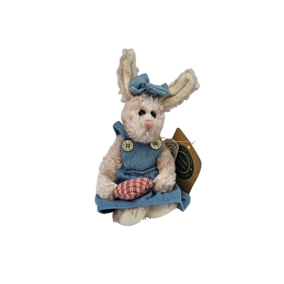 Boyds Bears Bearwear Bonni Bunny Rabbit Plush Denim Dress Collectible‎ - Picture 1 of 6